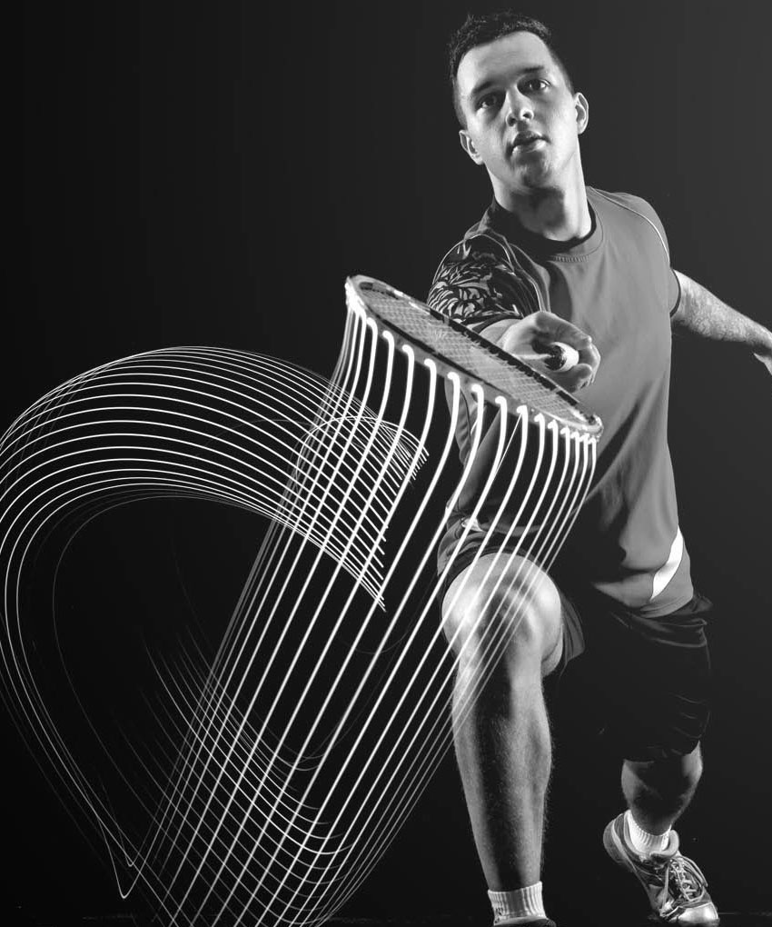 badminton player in motion